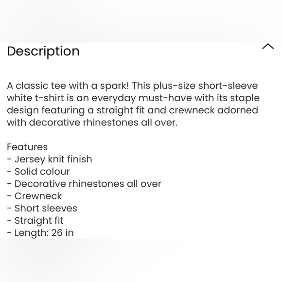 129 NWOT ADDITION ELLE classic white tee with rhinestones - Picture 7 of 7